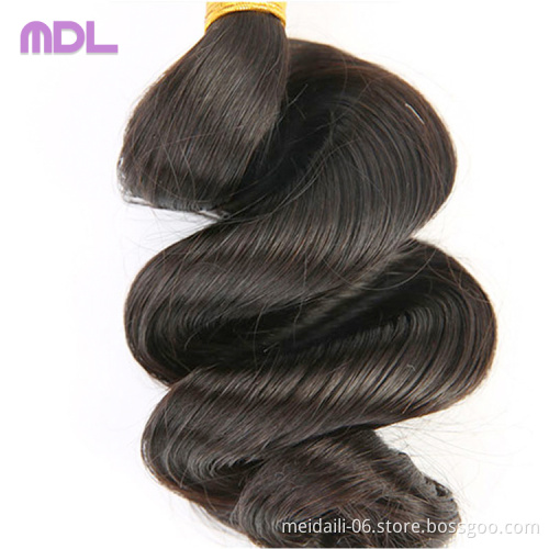 10A Brazilian Virgin Hair Bundles Bouncy Curly Loose Wave 100% Cuticle Aligned Wholesale Human Hair Weave  Bundles